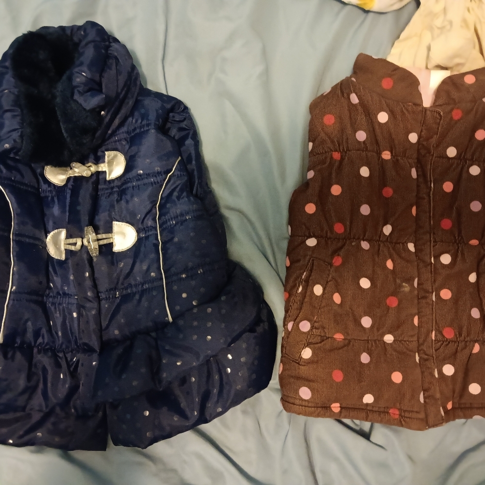bundle of 2 toddler vests warm puffy